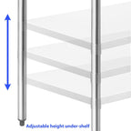 GRIDMANN Stainless Steel Work Table 18 x 24 Inches, NSF Commercial Kitchen Prep Table with Under Shelf for Restaurant and Home