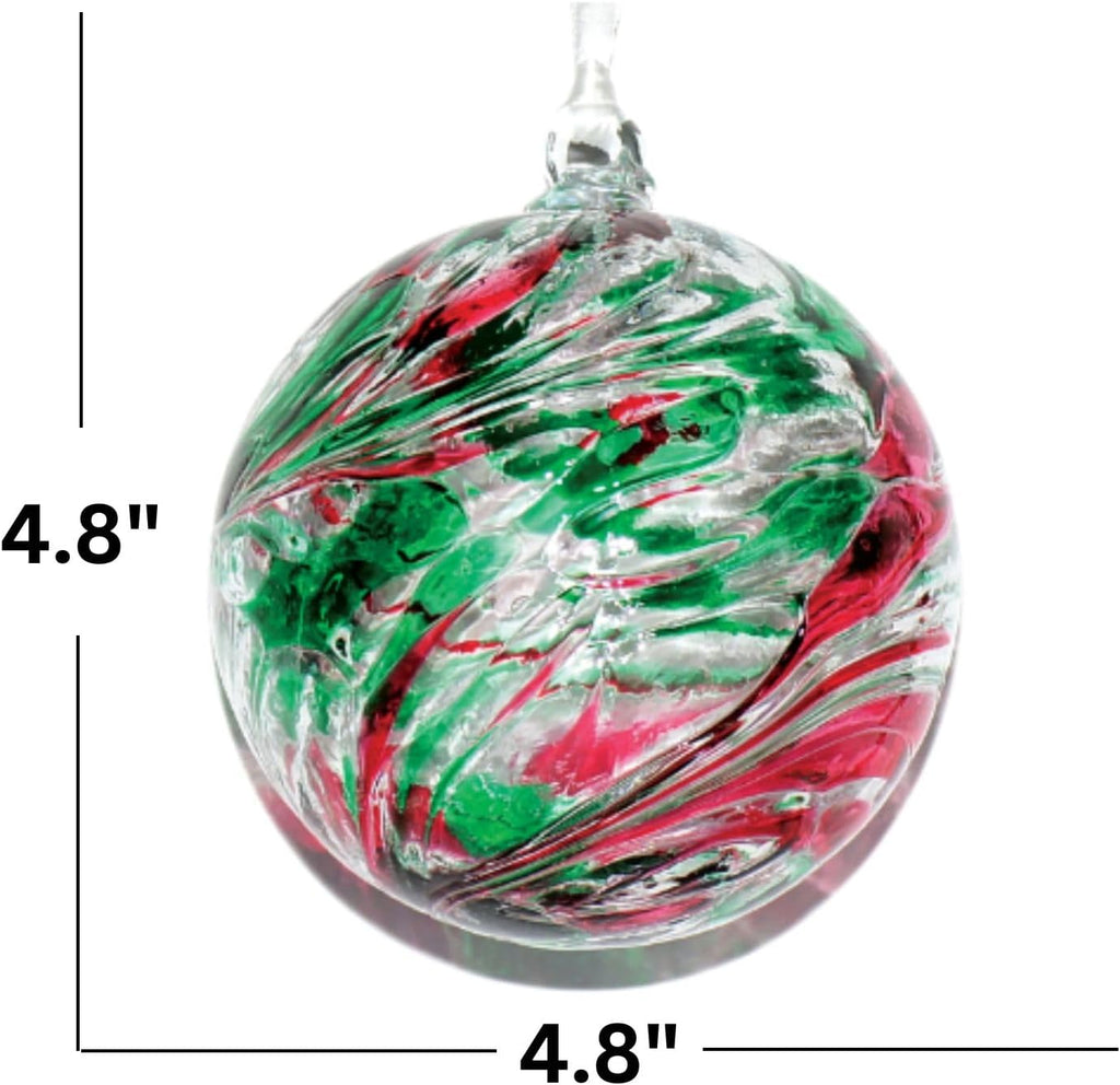 Large Friendship Glass Ball Globe - Opal 4.7 inch Hand Blown Handmade Hanging Garden Gazing Ball Indoor Outdoor Home Décor