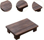 Low Wooden Tea Table, Elegant, Stable, Minimalist Stool, Lightweight Floor Table, Compact for The Windowsill in The Room, Brown, 40x28x10cm