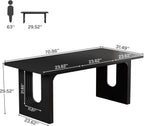 Tribesigns Modern Dining Table for 6 People, 71" Large Kitchen Dining Table with Wood Pedestal Base, Rectangular Long Dinner Table for Kitchen, Dining Room, Living Room, Black