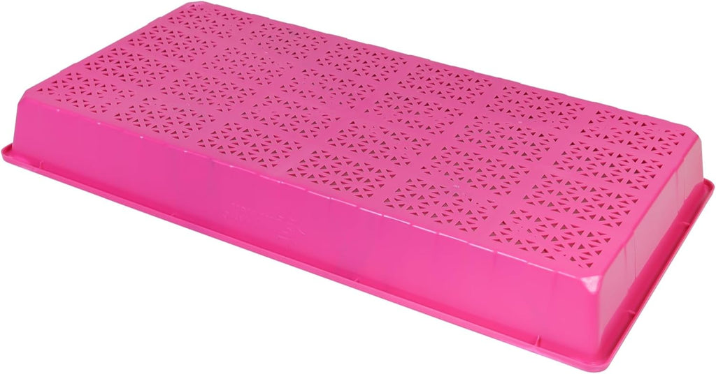 SUNPACK 10" x 20" Heavy Duty Mesh Plastic Seed Starting Tray, Magenta, 2.3" (Pack of 30) - Ensures Water Drainage and Aeration, Perfect for Greenhouses or Indoor Gardening