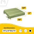 AAAAAcessories Outdoor Seat Cushions for Chairs, Waterproof, Fade-Resistant, 19" x 19" x 3", Patio Furniture Replacement Cushions, Set of 2, Mossy Forest Stripe