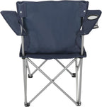 Quad Folding Camp Chair with Cup Holder, Dark Blue, Steel Frame, 250 lb Capacity, 32x19x32 Inches