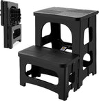Folding 2-Step Stool for Adults, Non-Slip Collapsible Footstool for Office | Portable Bedside Step Stool, Hold up to 300 lbs, Lightweight & Foldable Step Ladder for Pool Office Home RV