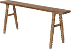 East at Main Skinny Wooden Bench for Entryway Hallway or End of Bed Handmade Solid Wood Bench with Turned Legs Farmhouse Rustic French Country and Modern Style