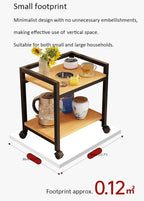360° Rotating Small Side Table with Storage Rack, Movable Coffee Table with Railings and Removable Ashtray, Suitable for Living Room, Bedroom (Oak)