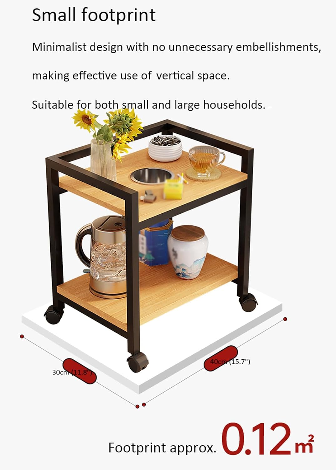 360° Rotating Small Side Table with Storage Rack, Movable Coffee Table with Railings and Removable Ashtray, Suitable for Living Room, Bedroom (Oak)