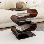 Modern Acrylic Side Table, S-Shaped End Table, Minimalist Coffee Table, Nightstand for Living Room, Bedroom, Home Décor, Stylish Acrylic Accent Table, Small Bookshelf(Clear)