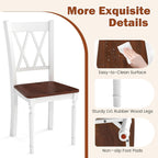 GOFLAME Wooden Dining Chairs Set of 4, Farmhouse Kitchen Side Chairs with Ergonomic Seat & High Backrest, Armless Dinette Chairs for Dining Room, Living Room, Restaurant, Walnut & White