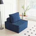 Swbvs 1-Piece Modular Single Couch, Deep Corduroy Lounge Chair with Adjustable Cushions, Versatile Small Chair that Works Alone or Together – Perfect for Apartments, Living Rooms & Bedrooms, Blue
