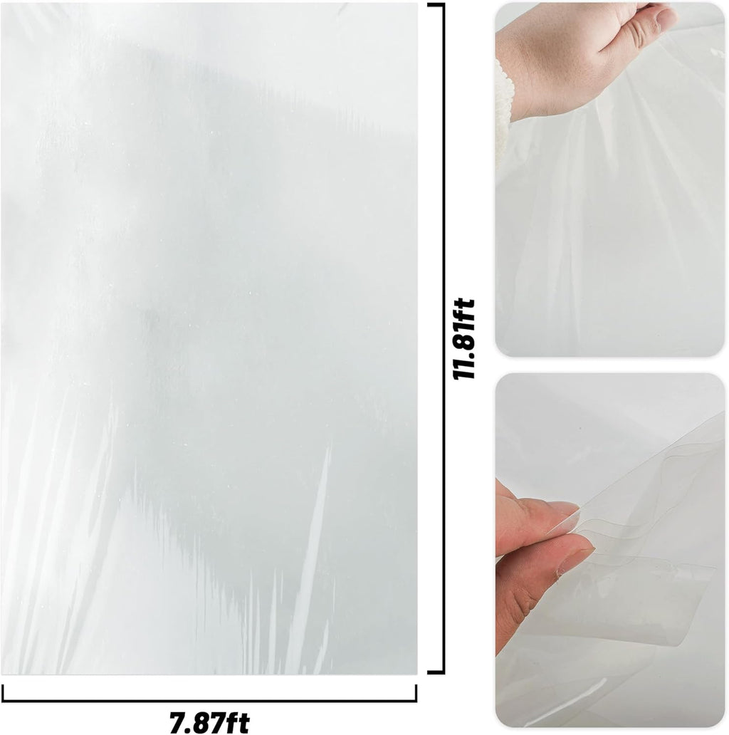 6 Mil Clear Greenhouse Plastic Sheeting,Transparent Plastic Film for Greenhouse, UV Resistant Polyethylene Film for Farm,Garden (8ftx12ft)