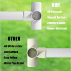 4PCS 1-1/2Inch Elbow Fittings, 4-Way Heavy Duty PVC Pipe Fitting, Corner Fitting for Water Supplies & DIY Garden Shelf