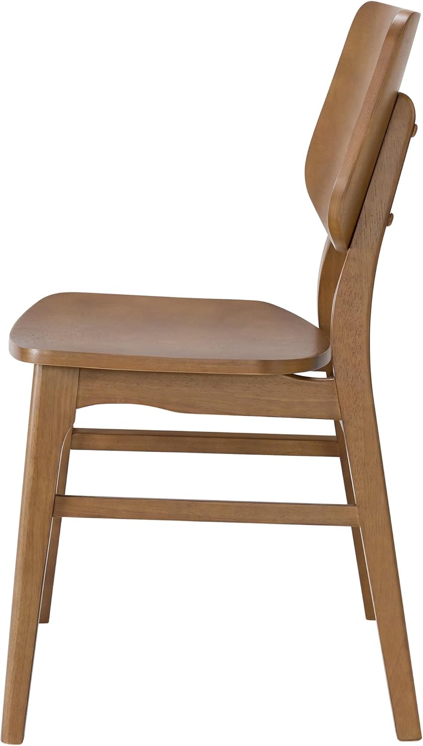 Alaterre Furniture Calais Dining – Mid Century Modern Set of 2 Dining Chairs – Solid Wood Chair Set with Minimalist Design for Dining Room or Kitchen (Warm Pecan Finish)