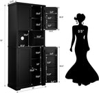 HLR 72" Kitchen Pantry Storage Cabinet with Open Countertop, Freestanding Larder Cupboard with Microwave Stand, Utility Laundry Room Storage Cabinet with Doors and Shelves for Dining Room, Living Room