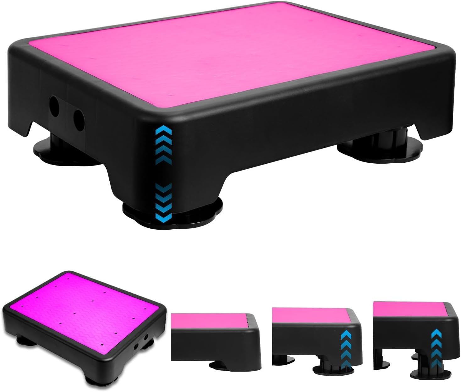 Adjustable Step Stool for Adults, 660 LBS Capacity,Noctilucent Bed Step Stools,3.5-5.9 Inch High Rise Stairs