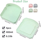 NADUSEP Sandwich Containers, Sandwich Containers for Lunch Boxes Plastic Toast Shape Food Storage Sandwich Box with Lid, BPA Free and Reusable, Microwave & Dishwasher Safe, for Family or Adults