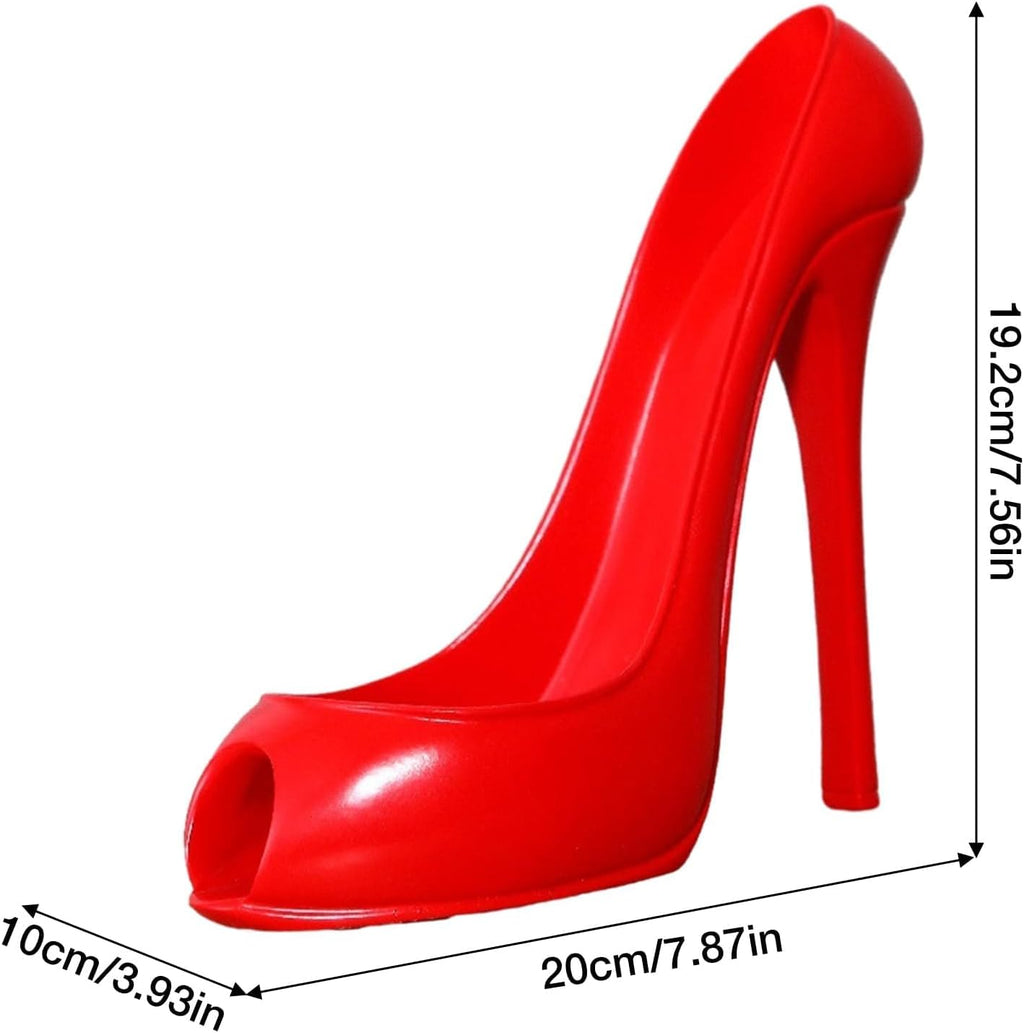 Wine Rack, High Heel Bottle Holder, Countertop Wine Storage Stand, Decorative Shoe Wine Rack Holder for Fridge, Cabinet, Pantry Shelf, Home Countertop (Red)