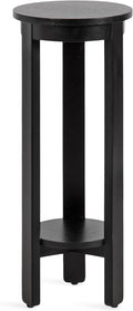 Kate and Laurel Foxford Modern Tiered Round Drink Table, 12 x 12 x 30, Black, Transitional Two-Tier Circle Plant Stand for Use as Living Room Pedestal Table or Small Bedroom Nightstand
