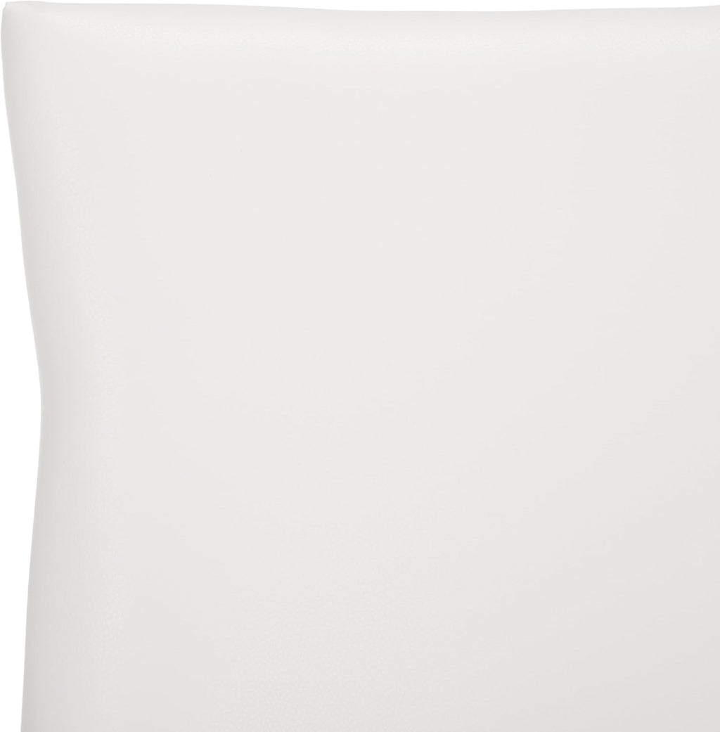 SAFAVIEH Home Collection - Lester White Faux Leather Dining Chair, Nailhead Trim, Modern Transitional Accent Seating (MCR4709N)