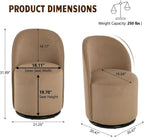 360 Degree Swivel Barrel Chair Set of 2, Mid Century Modern Round Velvet Dining Chair Comfy Upholstered Accent Chair Makeup Vanity Side Chair for Kitchen & Dining Room Living Room Bedroom (Brown)