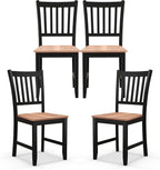 POWERSTONE Dining Chairs Set of 4, Wooden Windsor Kitchen Chair with Large Seat Spindle High Back for Kitchen and Dining Room, Black