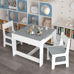 3 in 1 Wooden Activity Table with Storage Drawer for Toddlers Drawing, Reading, Crafts, 2 in 1 Detachable Tabletop Table Set for Nursery, Playroom