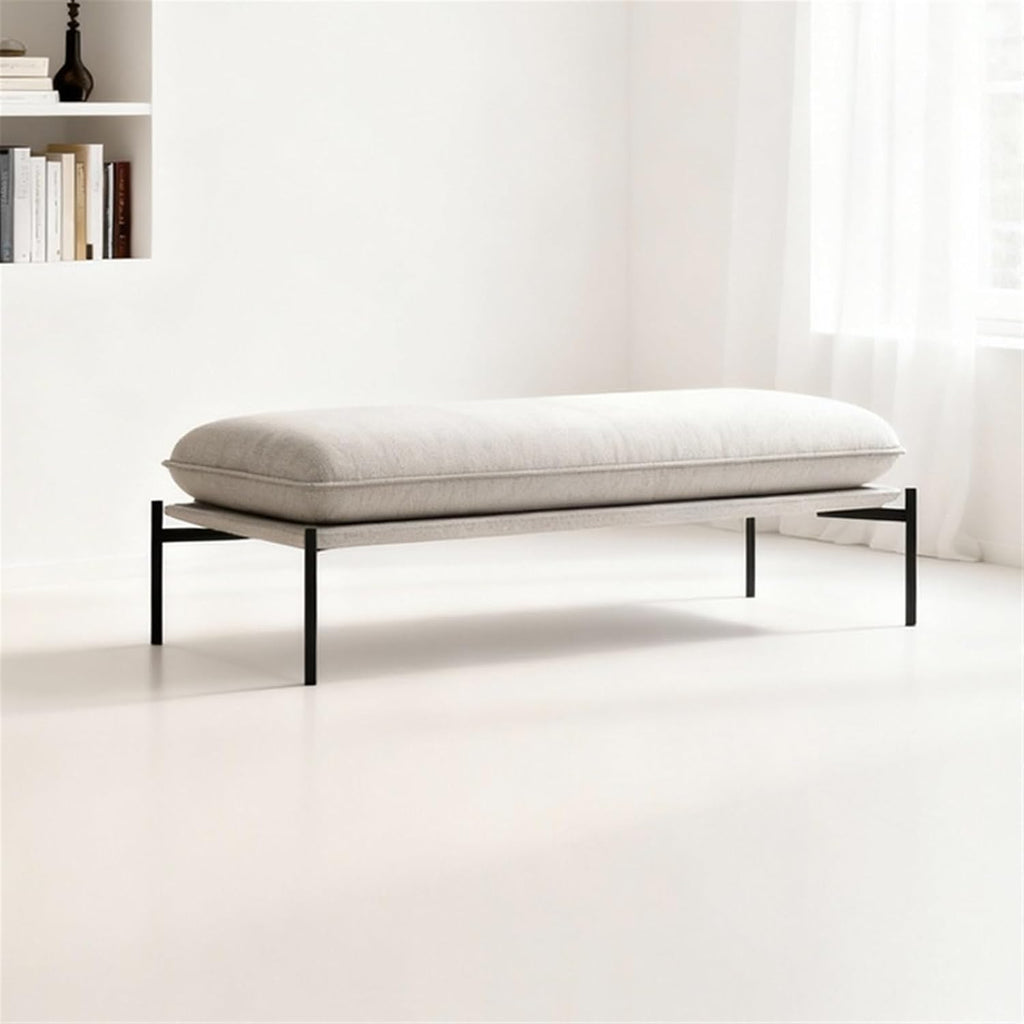 Modern Stainless Steel Bed end Bench Bedroom Rest Clothing Store Entryway(Medium)