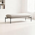 Modern Stainless Steel Bed end Stool Bedroom Resting Clothing Store Fabric Shoe Changing Entryway(Large)