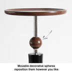 Movable Small Side Table for the Living Room or Bedside—Suitable for Displaying Ornaments; Features a Wooden Base