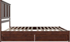 AFI, Felicity King Platform Bed with Panel Footboard & Storage Drawers, Walnut