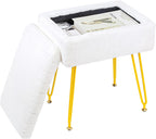 H&B Luxuries Multi-Functional Footrest Ottoman – Comfortable, Stylish, and Practical for Home & Office (White, with Storage)