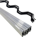 10 Set Greenhouse Lock Channel and Spring Wire,1MM Thick Aluminum Alloy Lock Channel and PVC Coated Spring Wires for Fixing Greenhouse Plastic Cover and Shade Cloth,6.6 FT,10 Set