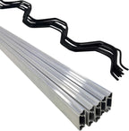 10 Set Greenhouse Lock Channel and Spring Wire,1MM Thick Aluminum Alloy Lock Channel and PVC Coated Spring Wires for Fixing Greenhouse Plastic Cover and Shade Cloth,6.6 FT,10 Set