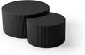32" Pre-Assembled MDF Nesting End Table, Nesting End Tables with Compact Nesting Design, Coffee Table Set for Apartment and Indoor Leisure use, Black