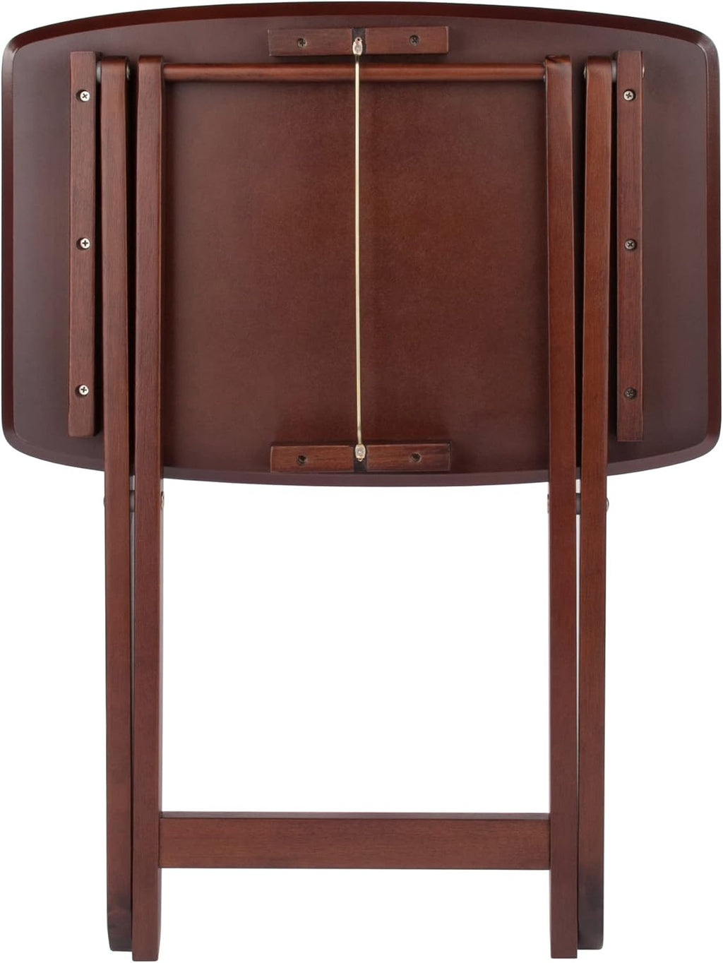 Winsome Darlene Set of 2 Foldable Snack Tables, Walnut, 26" | Easy to Store Portable Fold Up Table Set for Kitchen, Living Room TV Dining, Crafts, Puzzles, Work From Home