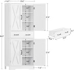 TEENFON Tall Storage Cabinet with 2 Adjustable Shelves & 1 Large Drawer, Kitchen Pantry Cabinet with 4 Doors, Bathroom Storage Cabinets, for Living Room, Kitchen, Bathroom, White
