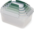 Joseph Joseph Nest Lock, 10 Piece Plastic Food Storage Container set with lids, Leak Proof, Airtight, Space Saving, Kitchen Storage, BPA free - Sage Green