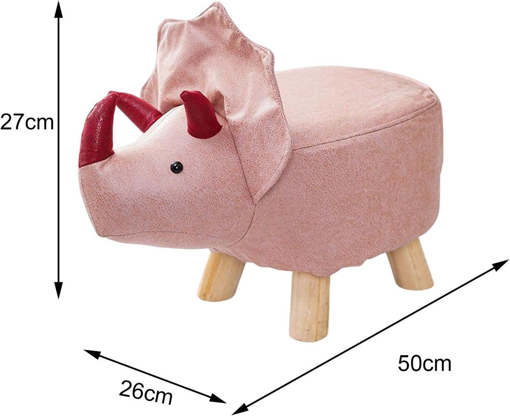Animal Footstool Footrest Ottoman Bench Sofa Tea Stool for Guest Room, Indoor Outdoor, Pink Dragons