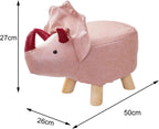 Animal Footstool Footrest Ottoman Bench Sofa Tea Stool for Guest Room, Indoor Outdoor, Pink Dragons