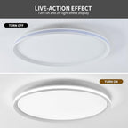 Metal LED Ceiling Light,Slim, Edge Lit - 45W Full Spectrum Round Ceiling Lamps,6500K Cool White Modern Ultra Thin Low Profile Light Fixture for Bedroom, Home & Office Hallway (20In,White)