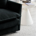 Chenille Ottoman Footrest for 2, 3, and 4 Seater Sofas, Black