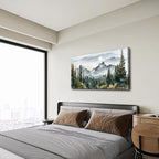 Wapluam Abstract Mountain Landscape Canvas Art - Modern Wall Decor For Living Room, Bedroom - Stretched & Framed, Ready To Hang