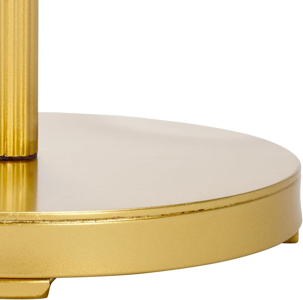 SAFAVIEH Home Collection - Paku Side Table, Gold Round Pedestal Accent Table with Mirrored Top (ACC2323A)