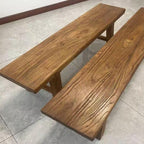 Farmhouse Solid Elm Wood Bench - Handcrafted Asian Rustic Entryway Bench for Living Room, Dining, Bedroom, 9 Sizes (Natural Finish) (160 * 26 * 45cm/63 * 10.2 * 17.7in)