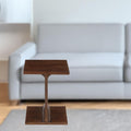 Jofran Idiom Acacia Wood Modern Accent End Table, I-Shape Side Table for Living Room Bedroom, Contemporary Small End Table, Walnut
