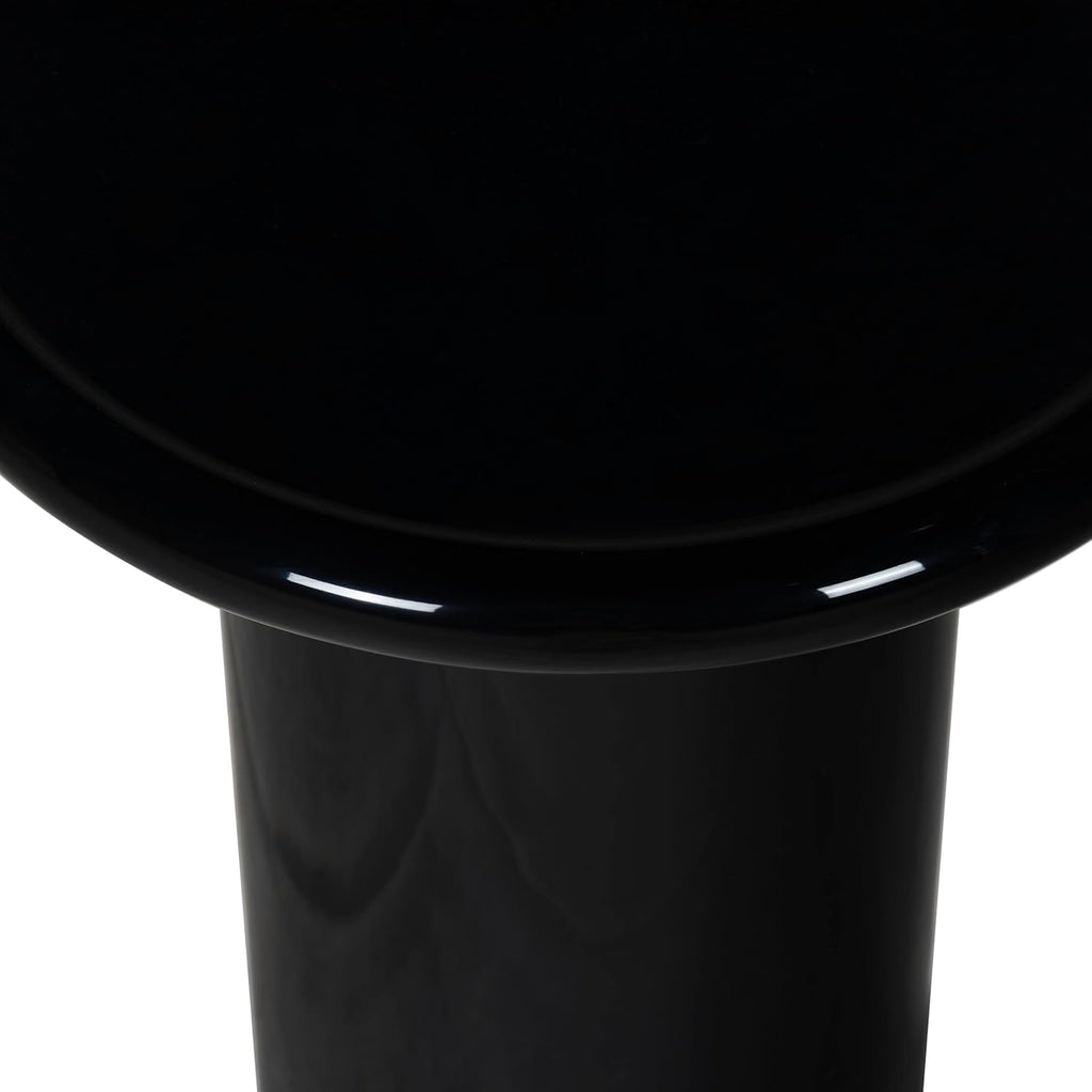 SAFAVIEH Couture Collection - Lolita Black Concrete Accent Table, Modern Round Top Side Table, High Gloss Finish, Fully Assembled (SFV2622A)