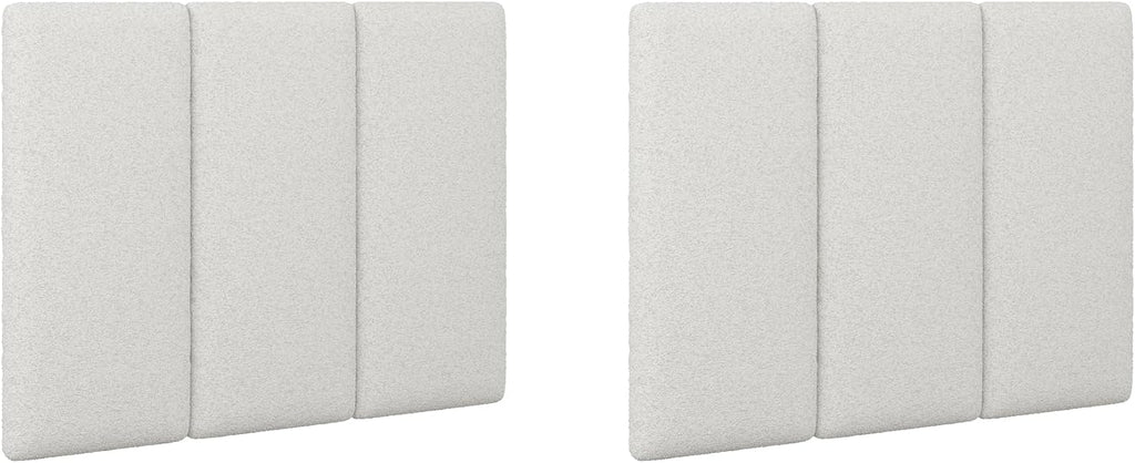 Nathan James Marissa King Size Upholstered Headboard with 6 Panels, Wall Mounted Boucle Headboard, White
