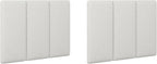 Nathan James Marissa King Size Upholstered Headboard with 6 Panels, Wall Mounted Boucle Headboard, White