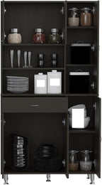 90 Kitchen Pantry, One Drawer, Multiple Cabinets, Two Open Shelves,for use in Restaurants