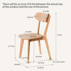 Solid Oak Wood Dining Chairs Set of 6 | Heavy Duty 400 lbs Commercial Grade | Natural Finish | Mid Century Modern Curved Back Wooden Chairs for Home Kitchen Restaurant | Easy Assembly